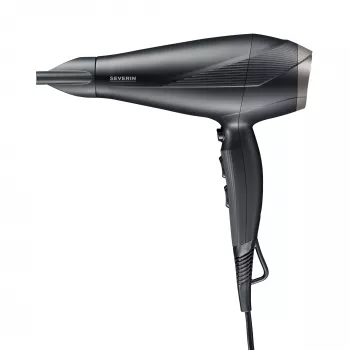 Hair dryer SEVERIN HT0167 Black/Silver, 1600W, compact foldable design