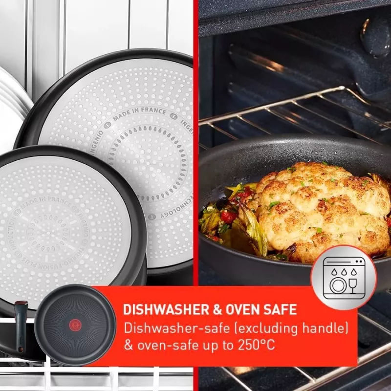 TEFAL Pot Set, 4 pcs | L7649453 Ingenio Ultimate | 16/18/20 cm | Aluminum | Black