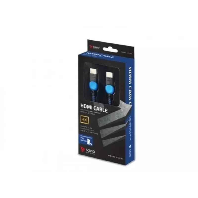 Savio GCL-02 HDMI cable 1.8 m HDMI Type A (Standard) Black,Blue