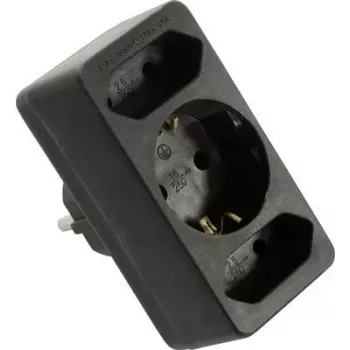 Power strip AS Schwabe 49112 — black, 4 outlets