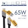 Akyga AK-USB-57 4-in-1 Braided Cable USB-A/USB-C to USB-C/Lightning, USB 2.0, 65 W, 1 m, Grey