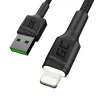 Lightning to USB-A cable Green Cell KABGC12, 2 m, Lightning – USB A, Black