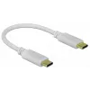 Delock - USB-C / power cable - 24 pin USB-C (M) to 24 pin USB-C (M) - 5 A - 15cm - USB-Power Supply (100 W), Supports Power Delivery 2,0 - White (85357)