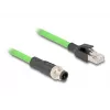 Network Cable DeLOCK M12 Cable D-coded 4 pin male to RJ45 male PUR (TPU) 5m