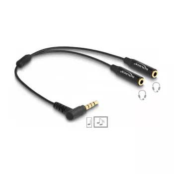 DeLOCK audio cable 0.25 m 3.5mm 2 x 3.5mm Black