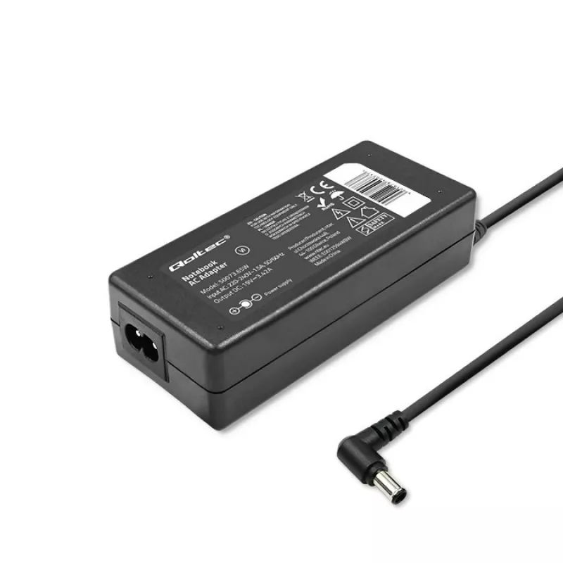 laptop mains adapter Qoltec Toshiba 65w 3.42a 19v 5.5x2.5 50073.65w