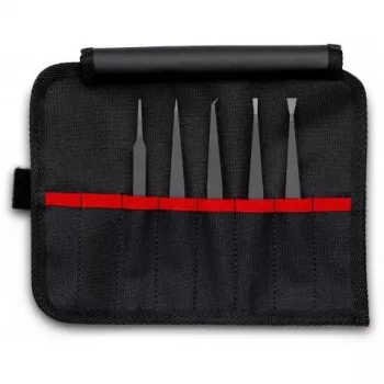 ESD Tweezer Knipex 92 00 05 Black Flat Pointed Curved Straight