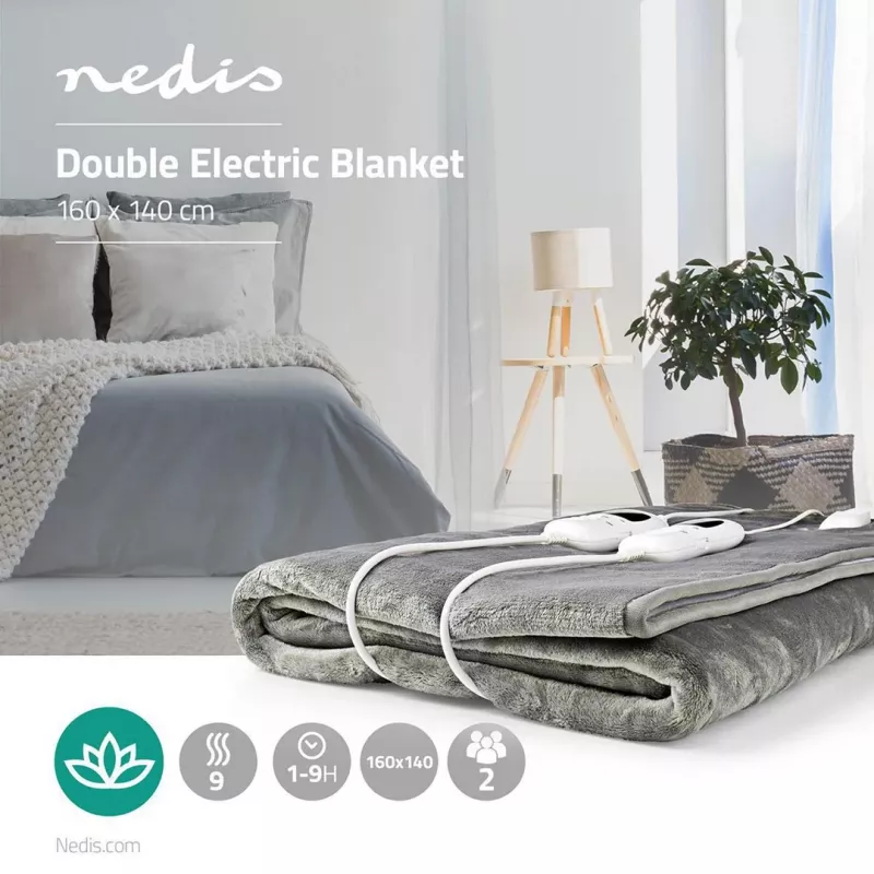 Nedis PEBL130CWT2 electric blanket, 160 x 140 cm