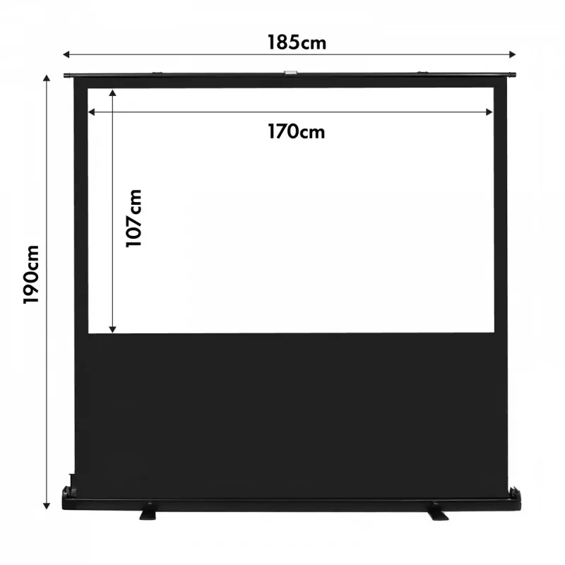 Maclean MC-212 Portable Projection Screen, Compact, Floor, 80, 16:10
