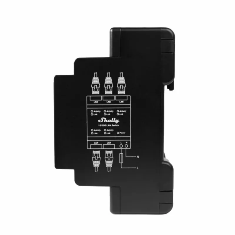 Smart switch Shelly LAN Switch Black AC 110-240V 1W