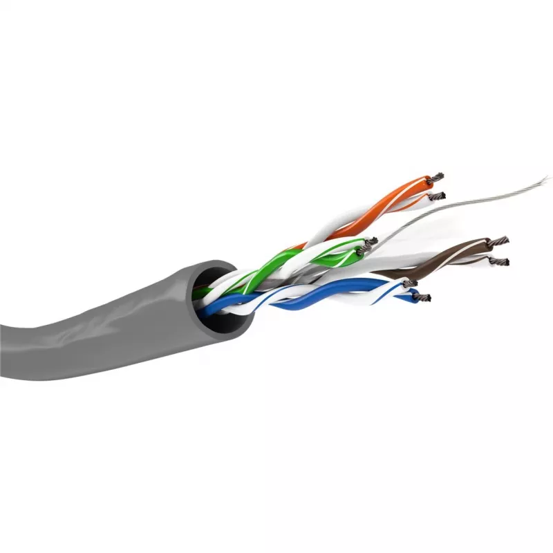 Wentronic Goobay CAT 6 Network Cable, U/UTP, Grey, 100 m - CCA, AWG 24/7 (stranded), PVC (93884)