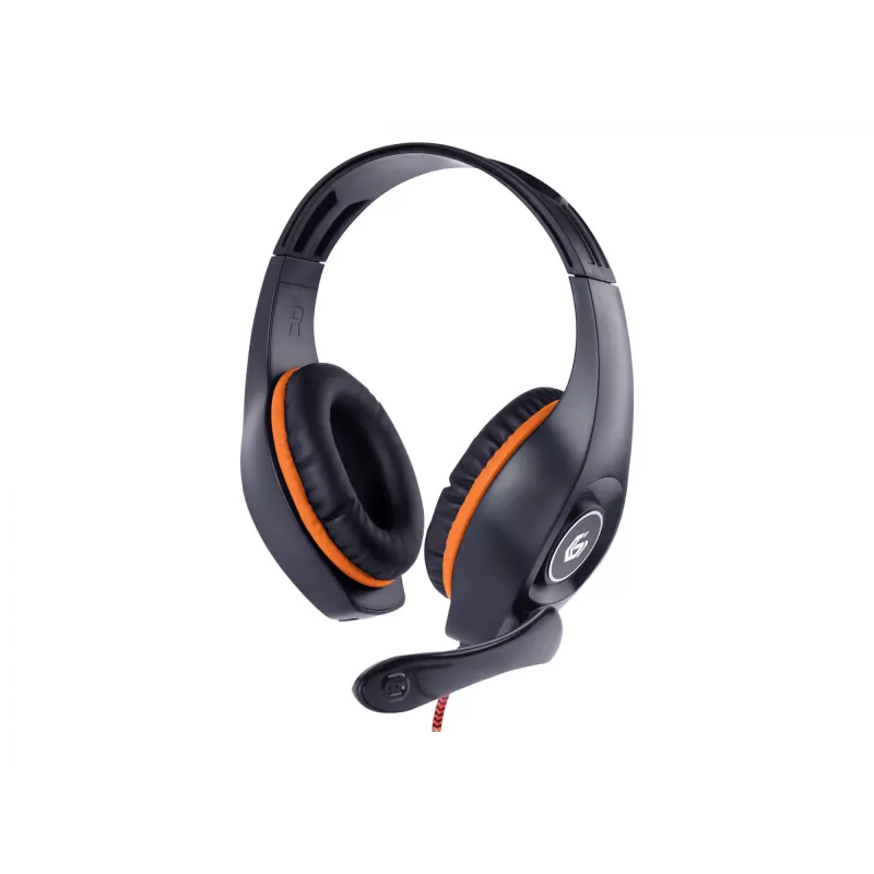 Wired gaming headset GEMBIRD GHS-05-O, circumaural, 20–20000 Hz, 2 m cable, 250 g, orange/black