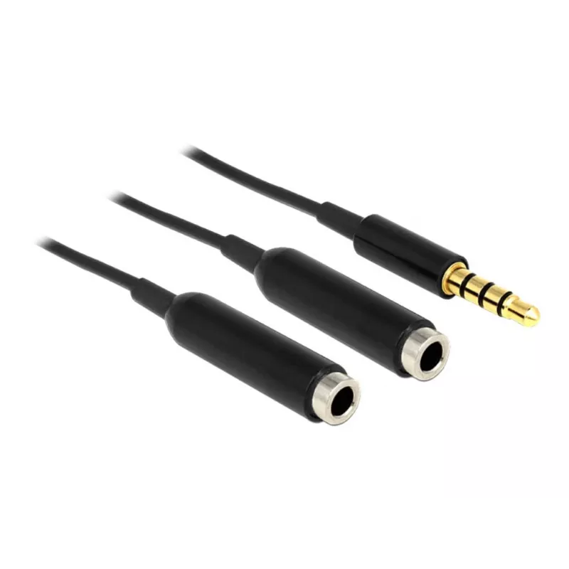 Audio Cable DeLOCK 65575 0.25m 3.5mm 2 x 3.5mm Black