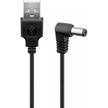 Goobay USB-DC-Cable 5,5 x 2,1 mm, 0.5 m, Black - for the power transmission of USB-A-Port to DC-Devices (55157)