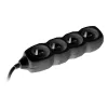 Tracer PowerCord Extension Lead, 4 Sockets, 3m, Black
