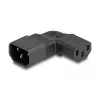 DeLOCK Netzadapter IEC 60320 C14 to C13 Plug Socket 10 A 90° Left Right Black