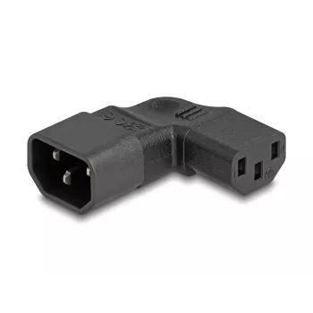 DeLOCK Netzadapter IEC 60320 C14 to C13 Plug Socket 10 A 90° Left Right Black