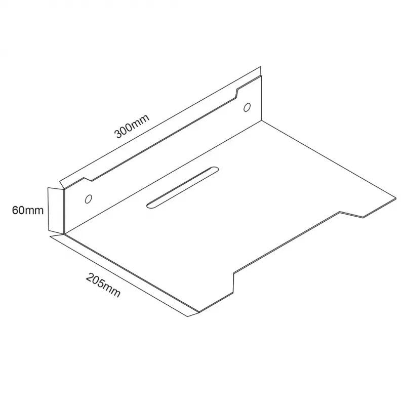 Wall shelf for decoder MACLEAN MC-122, steel, black, max load 5 kg, hole spacing 219 mm