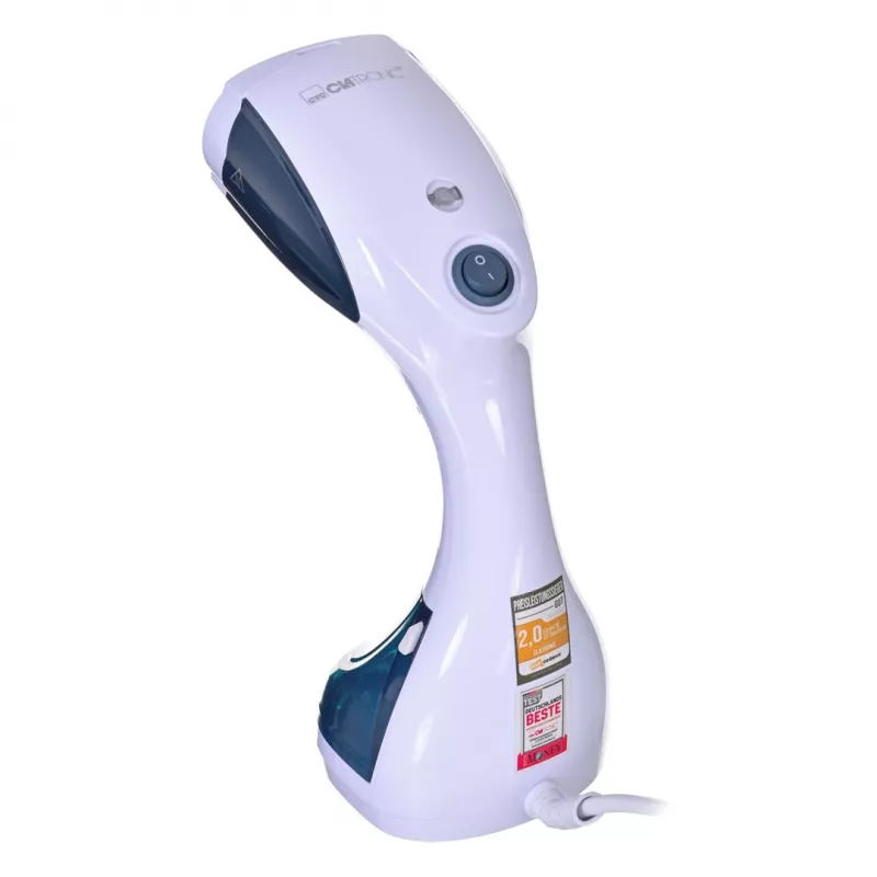 Handheld garment steamer CLATRONIC DB 3717 — 1100 W, 200 ml tank, ~20 g/min steam, ceramic soleplate