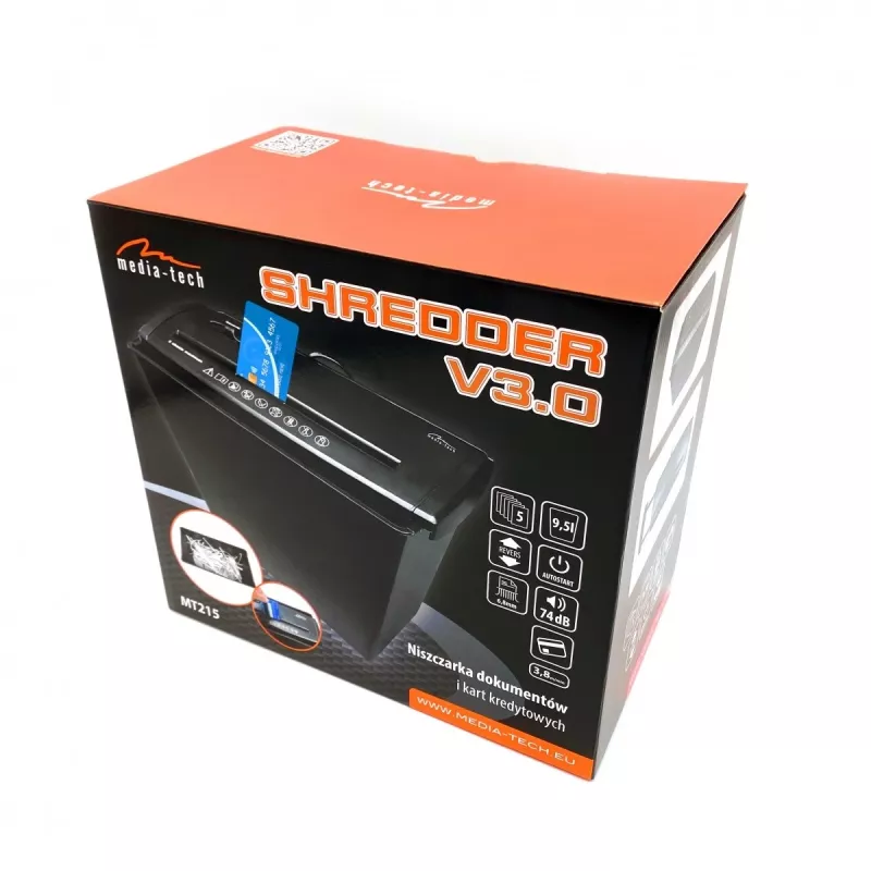 SHREDDER - Documents Shredder. Cutting Paper, Foil, CD/DVD Discs, Credit Cards. (MT215)
