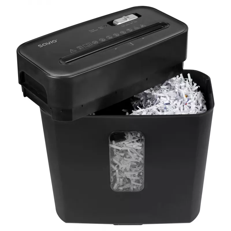 Paper shredder SAVIO ND-01, cross-cut 4 x 32 mm, 11 L bin, 230 W, black, 72 dB