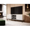 PAFOS RTV cabinet on black steel frame 150x40x60 cm white matt