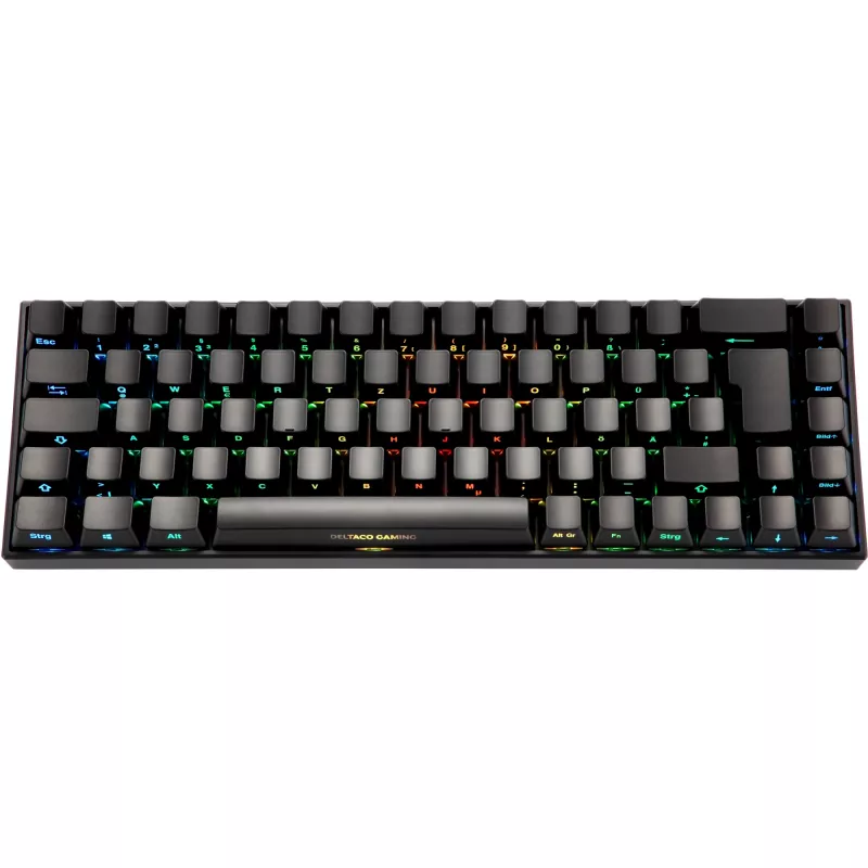 Deltaco GAM-100-DE - 65% - USB + Bluetooth - mechanical switch - QWERTZ - RGB-LED - Black