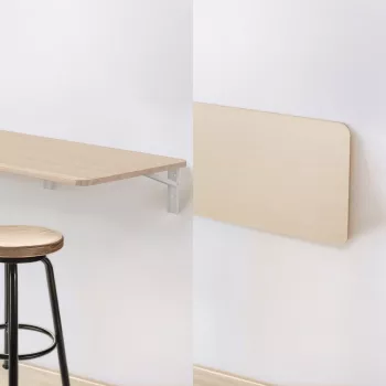 MACLEAN MC-128WD Wall-Mounted Folding Shelf 100×40 cm Wooden Finish