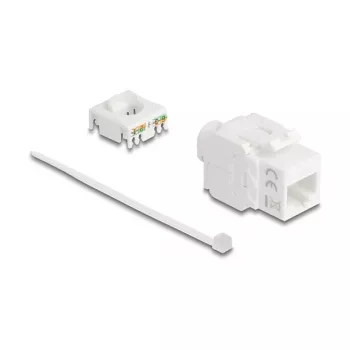 Keystone module DELOCK 90722 flat RJ-45 white, 16×36×20.8 mm