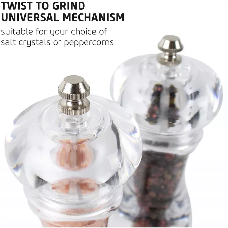 Salt & pepper grinder set Salter 7606 CLXR Transparent
