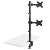 Maclean MC-967 Double Vertical Monitor Desk Mount Screen Holder max VESA 100x100, 13-27, 2x 9kg Powder Coated Tilting Rotating Adjustable