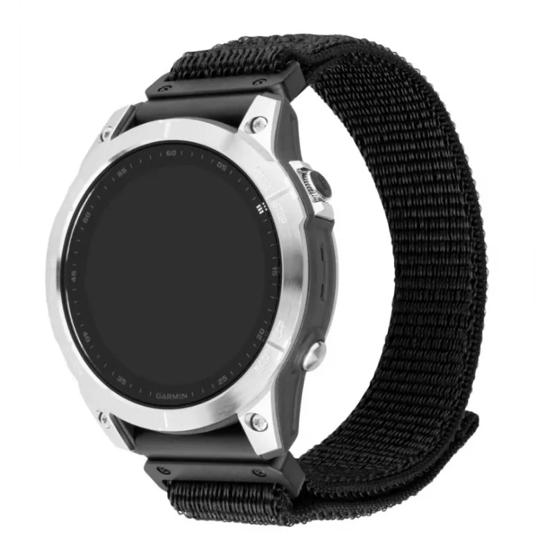 Replacement 26 mm QuickFit nylon watch strap FIXED for Garmin, black