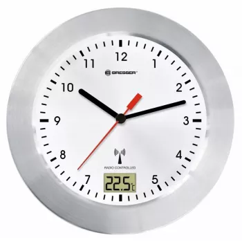 Quartz clock Bresser Optics MYTIME BATH RC Circle Silver White