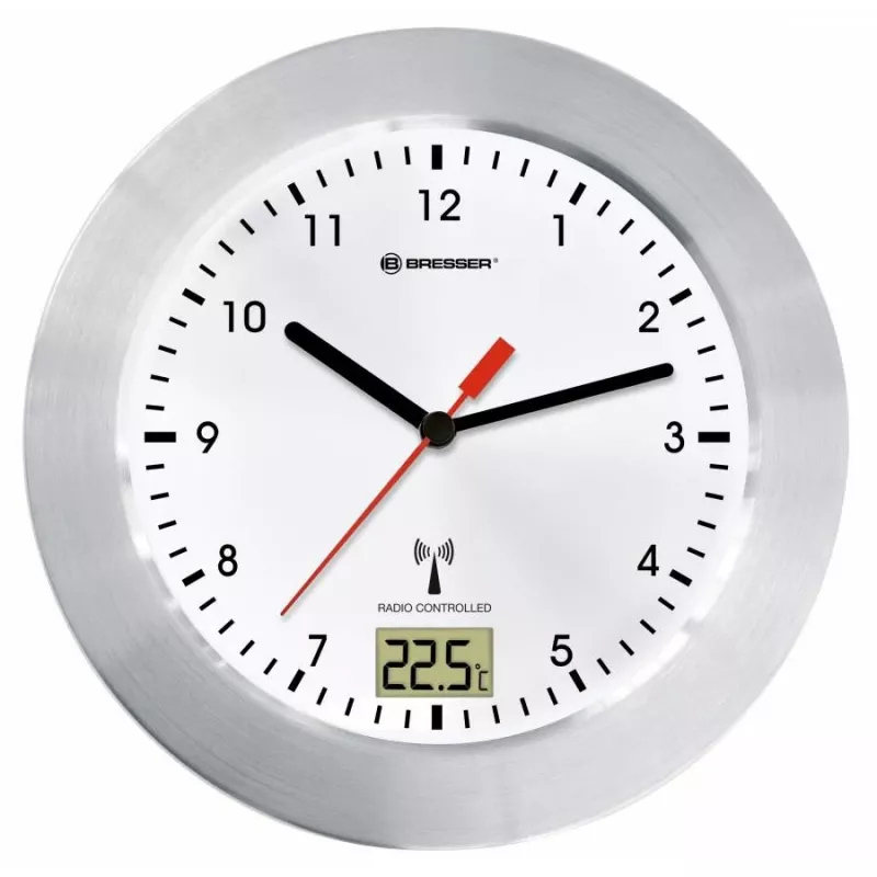 Quartz clock Bresser Optics MYTIME BATH RC Circle Silver White