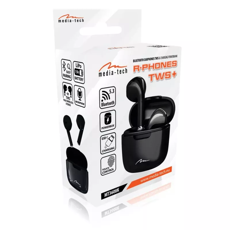 Headphones Media-Tech MT3608K R-Phones TWS+ black