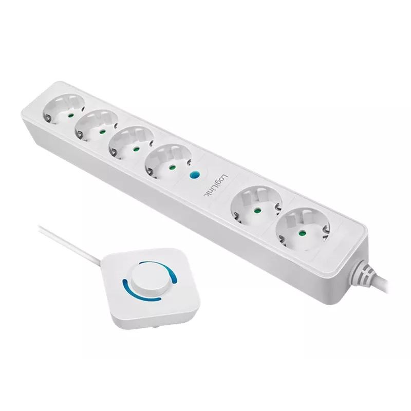 Power Extension LogiLink LPS271 1.5m 6 AC Outlets Indoor White