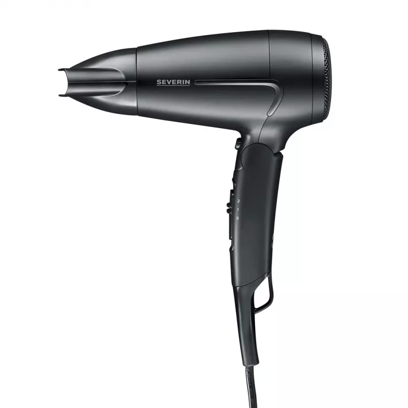Severin HT 0159 travel hair dryer, 1600 W, foldable handle, black