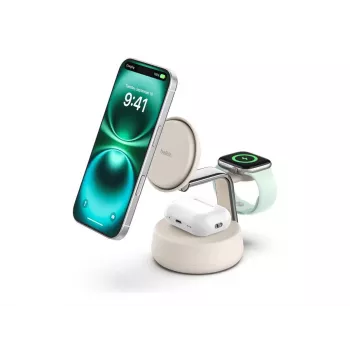Wireless USB Charger Belkin Qi2 WIZ040KQSD — 25W, USB power, 1.5 m cable, white, for smartphone smartwatch headphones fitness tracker