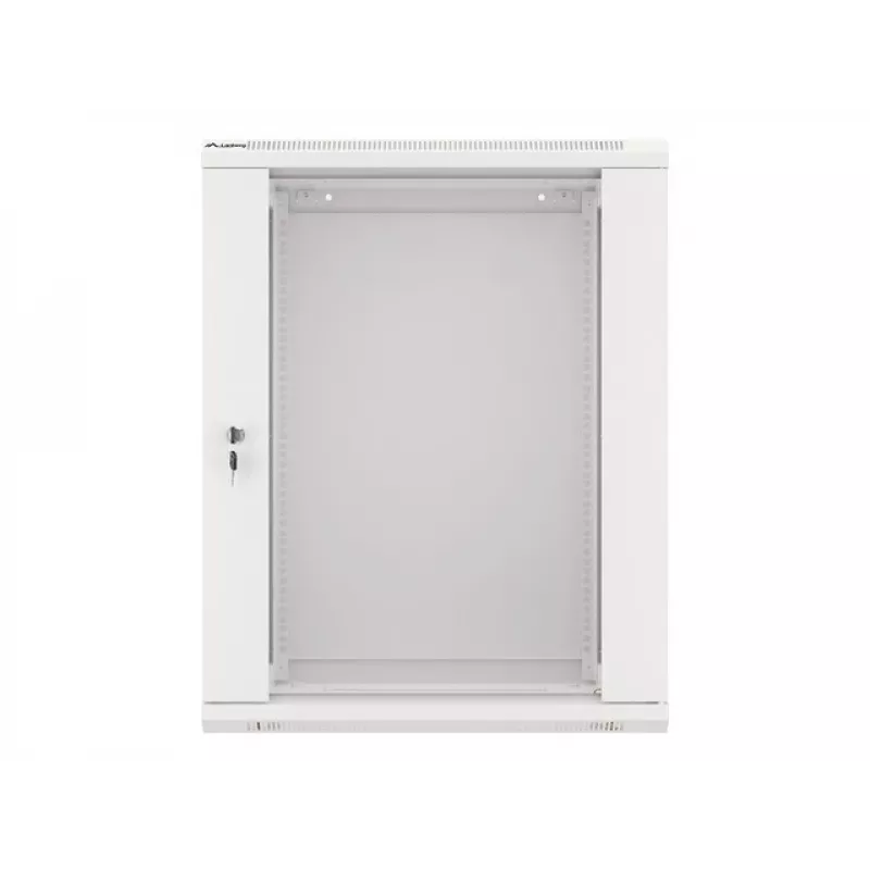 Lanberg WF01-6415-10S 15U 19 inch Wall-Mount Rack Cabinet, 600x450mm, Grey, Tempered Glass Door, IP20, 60kg Load