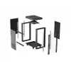 Network Rack Cabinet LANBERG 19 inch 24U 600x800 mm black with glass door and LCD cutout (Flat Pack) v2