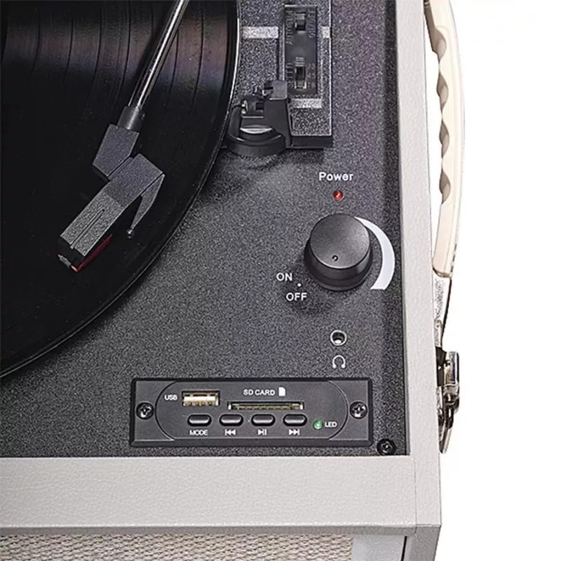 Turntable Denver VPR-250 Black Grey Wood 33 1/3 45 78 RPM