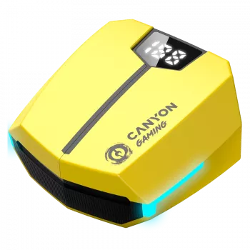 Canyon GTWS-2 Headphones Wireless Ear Hook Gaming USB Type-C Bluetooth Charging Dock Yellow (CND-GTWS2Y)