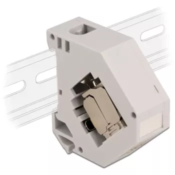 Delock - Modularadapter - DIN rail-mountable - CAT 6a - STP - Grey - 1 Connector (86014)