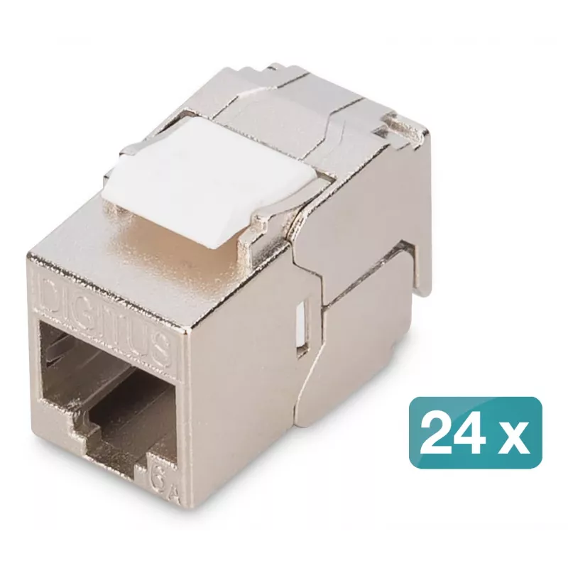 Digitus CAT 6A compact keystone module shielded tool-free mounting connection 24 pcs