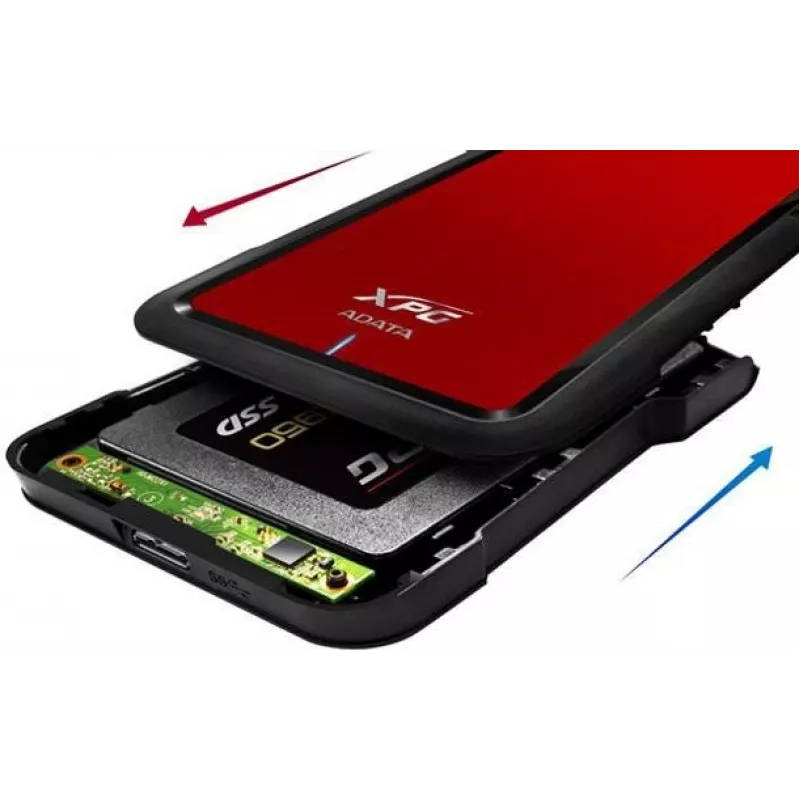 ADATA EX500 HDD/SSD enclosure Black, Red 2.5 inch