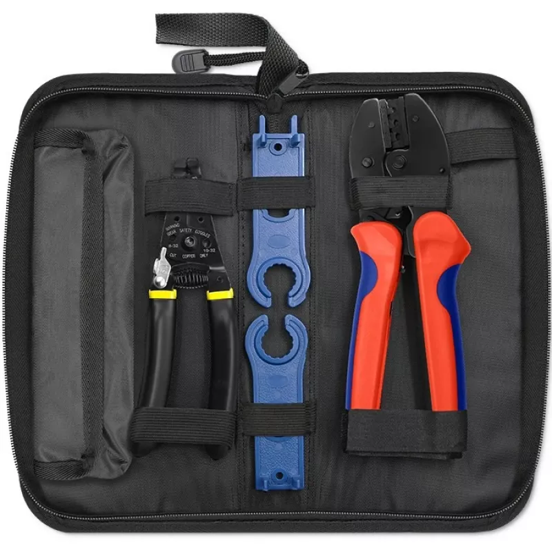 Qoltec Solar Tool Kit Compatible with MC4 Connectors | Crimping Tool + Stripping Pliers