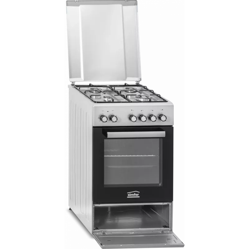 Gas hob and electric oven SIMFER 5405SERGG, stainless steel, 4 zones, 50 cm