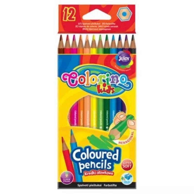 Colorino Kids Hexagonal coloured pencils 12 colours