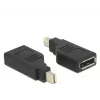 Delock Adapter mini Displayport 1,2 male > Displayport female 4K 90° turned - DisplayPort-Adapter - Mini DisplayPort (M) angled to DisplayPort (W) angled - Black (65626)