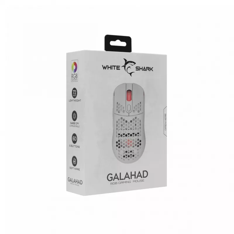 Mouse White Shark GALAHAD White USB Type-A